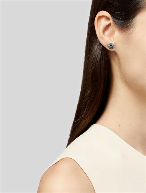 Gucci Interlocking G Stone Stud Earrings .